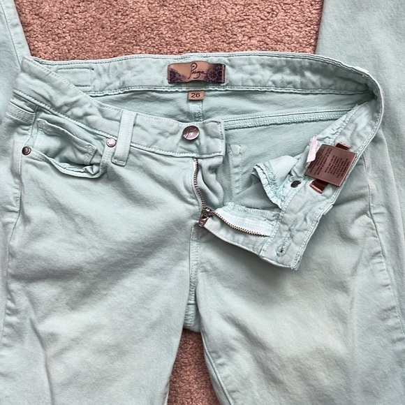 Paige Peg Skinny Pastel Green Jeans - Picture 7 of 10